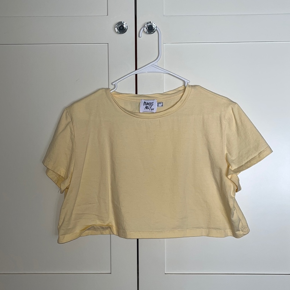 Princess Polly Yellow Crop Short Sleeve